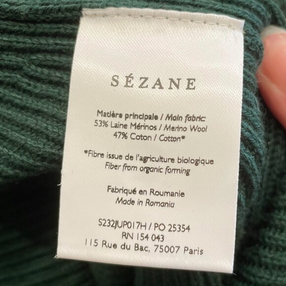 EUC Sezane Naelle Merino Cotton Knit Midi Skirt Green Medium - Picture 7 of 8